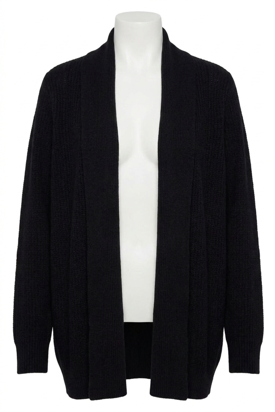 NEW SKIES ARE BLUE long sleeve shawl collar cardigan in black